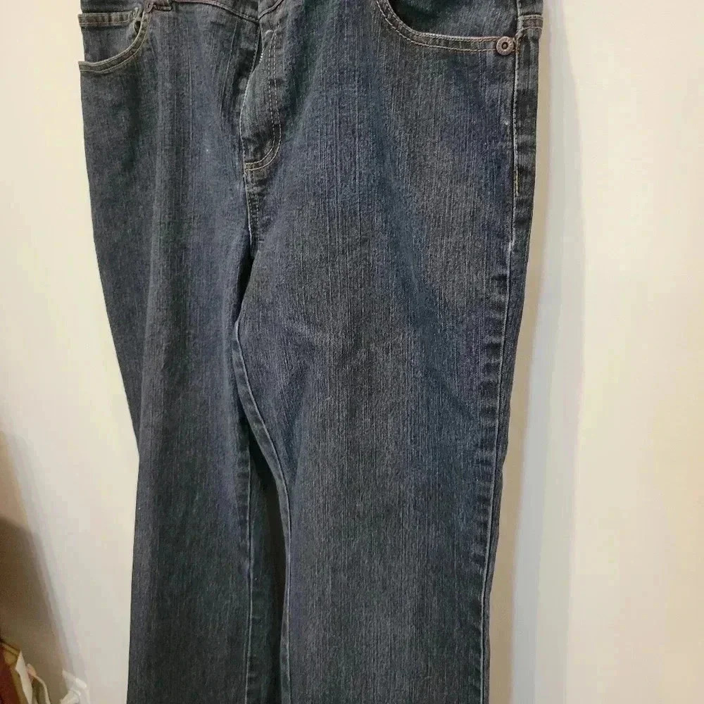 Womans Contrast Blue Jeans sz 15 Junior straight leg - Picture 6 of 6